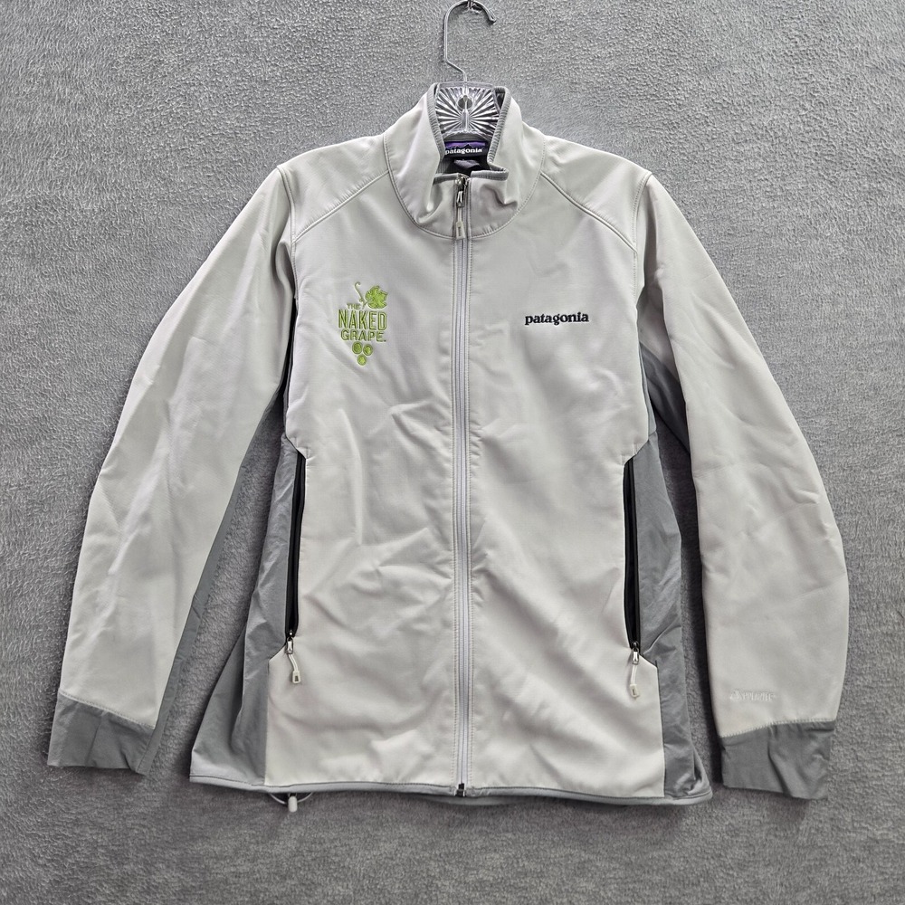 Patagonia Women Jacket S White Adze Hybrid Waffle‎ Knit Soft Shell Full Zip